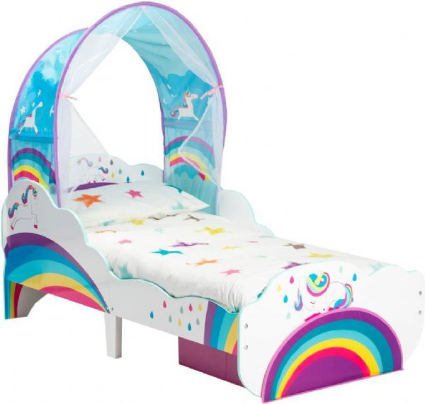 Unicorn och regnbåge säng u. madrass