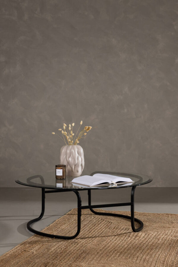 Lomma Soffbord - Svart / Klart Glas