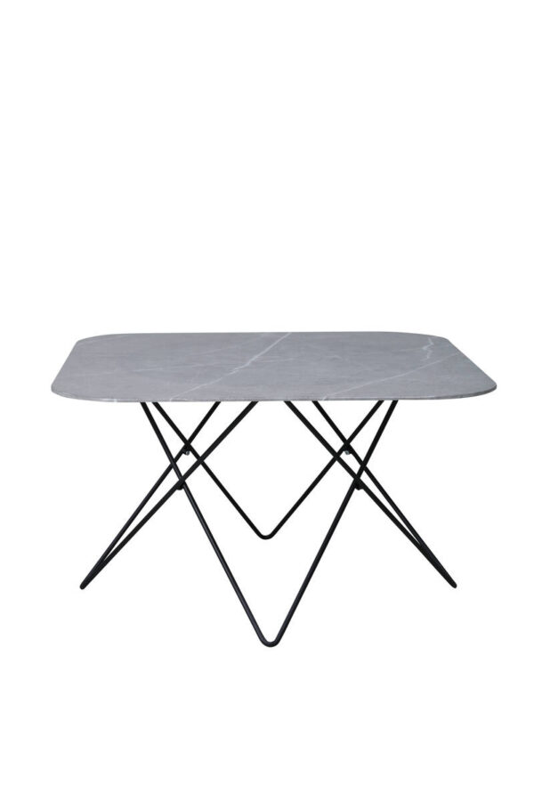 Tristar Soffbord - Svart / Grå Glas Marmor