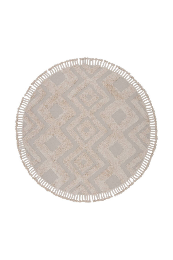 Hilma Cotton - 200*200-  -Rund-Offwhite