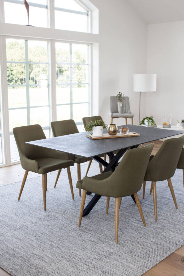 Piazza - Matbord - 180*90 - Spraystone/Svart