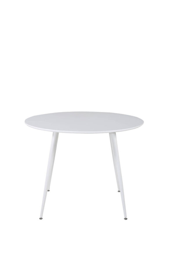 Plaza Runt Bord 100 cm - Vit top / Vit Ben