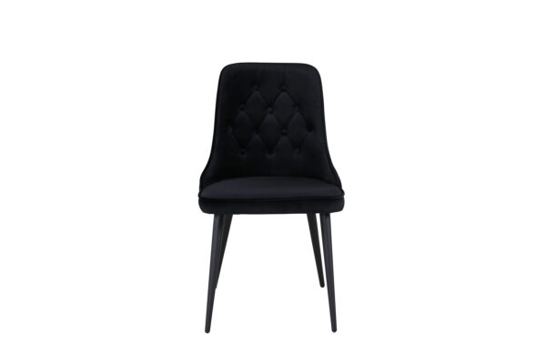 Matstol Velvet Deluxe Sammet Svart - Venture Home