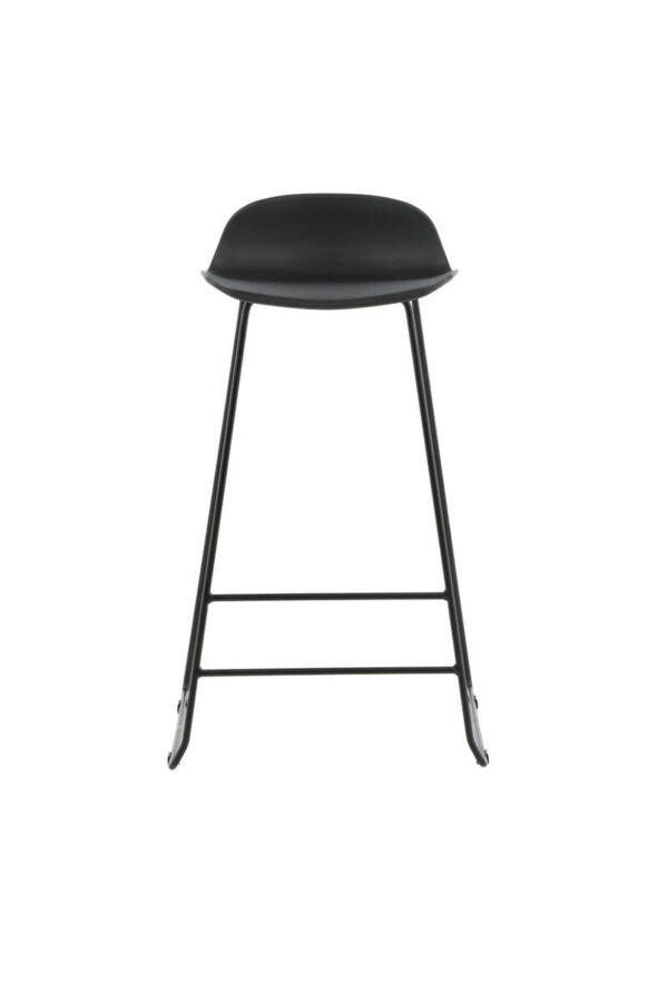 Barstol Wave Bar Chair - Black  Legs -Black Plastic - Venture Home