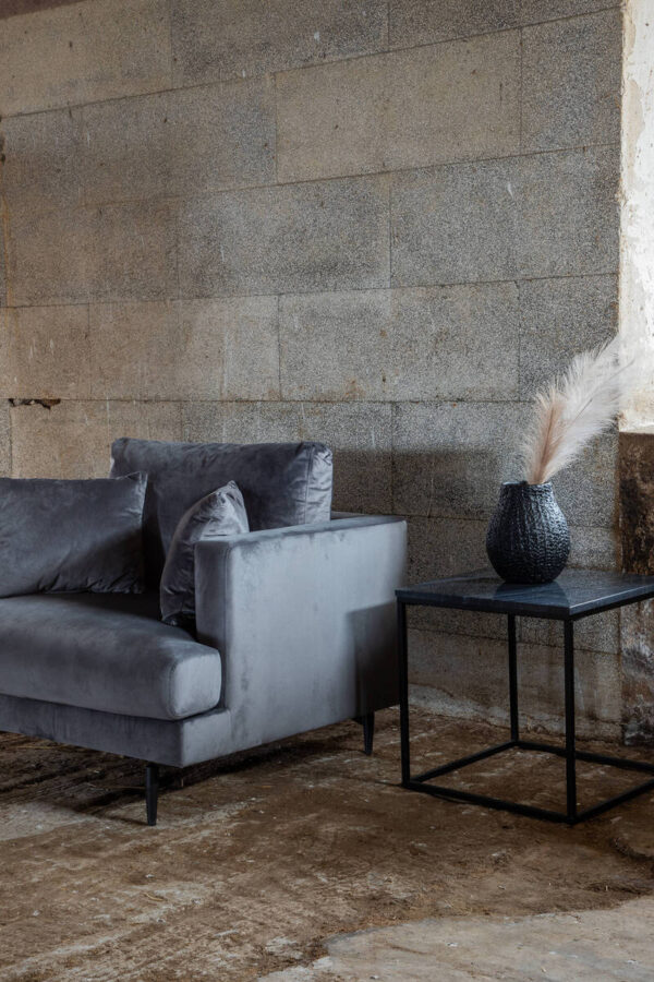 Sofia Fåtölj Svart / Mörkgrå Velvet - Venture Home