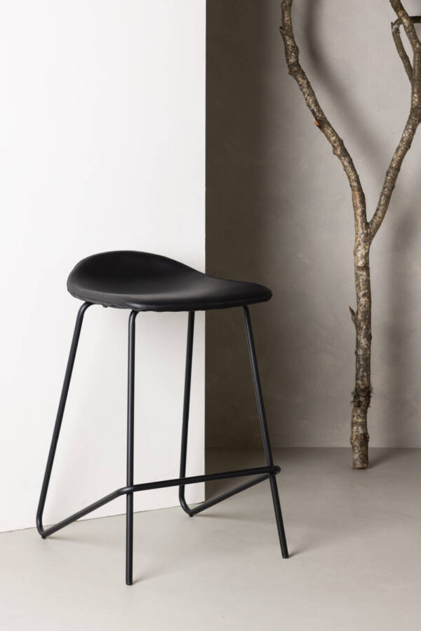 Barstol Grebbestad Bar Chair - Black / Black PU - Vind