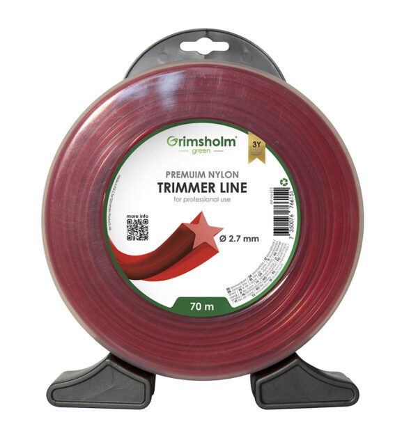 Trimmertråd, stjärna, röd, 2.7mm, 70m - Grimsholm