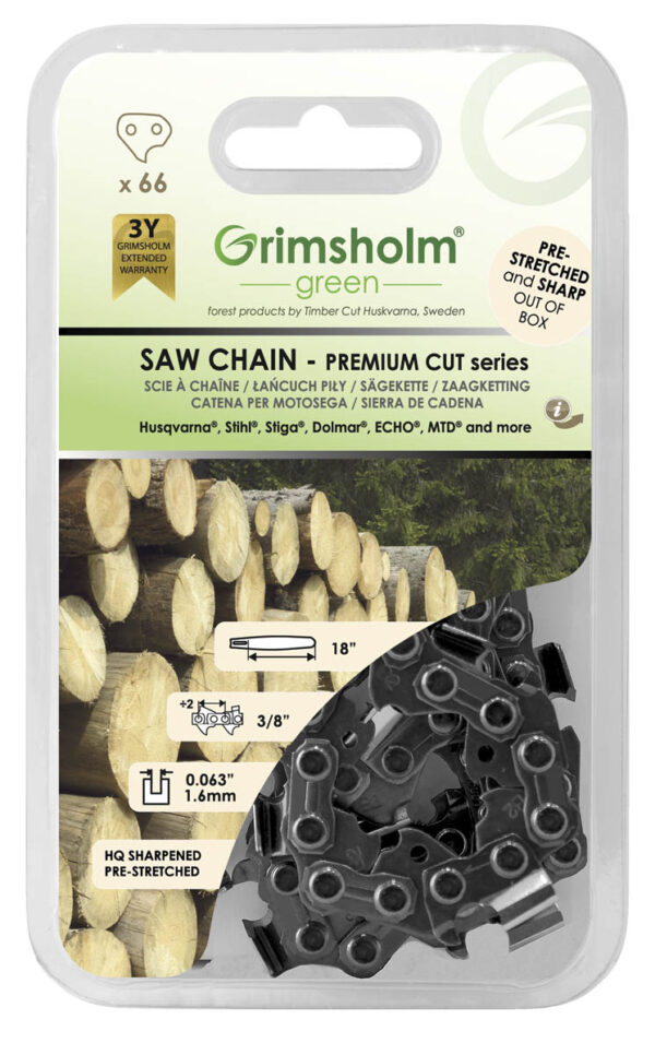 Motorsågskedja Premium Cut 66 DL, 3/8" .063/1.6mm - Grimsholm