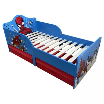 Spiderman juniorsäng med tyglådor