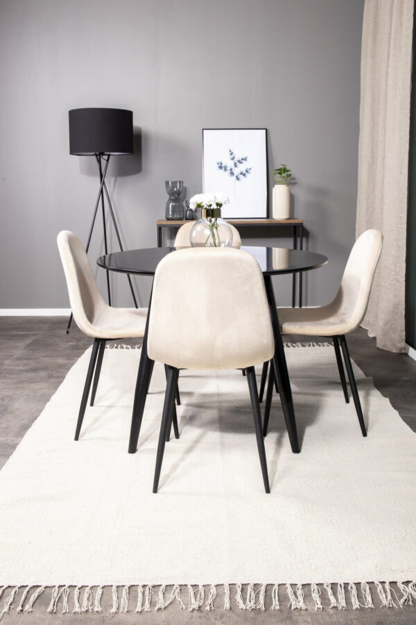 Plaza Rund Matgrupp Table: ⌀100 Chair: 53,3x88x42,5 - Venture Home