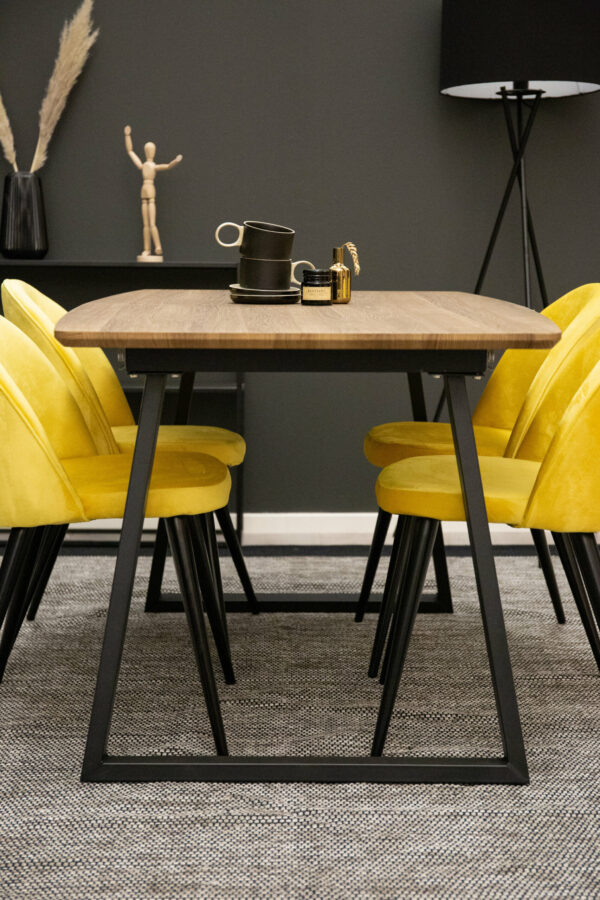 Matgrupp Inca med stolarna Velvet Table: 75,5x160x85 Chair: 57x76,5x50 - Venture Home