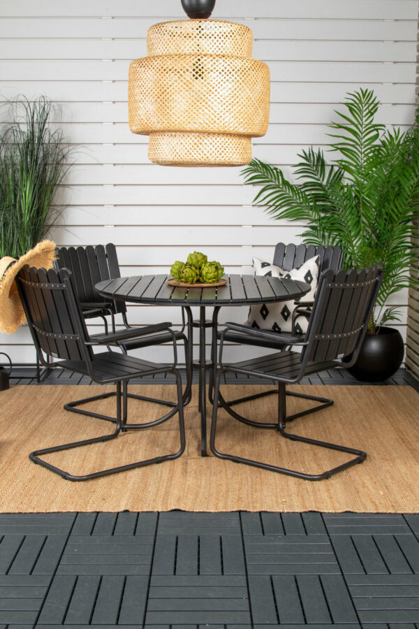 Holmsund Matgrupp Table: ⌀103 Chair: D: 55 H: 90 W: 61 - Venture Home