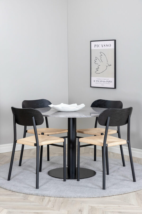 Razzia Rund Matgrupp Table: ⌀106 Chair: 55x88x42 - Venture Home