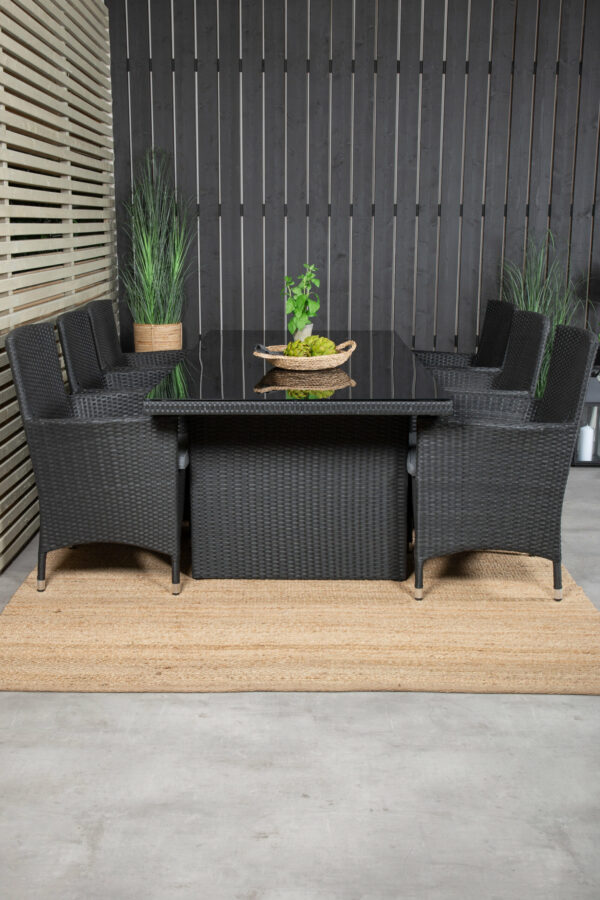 Matgrupp Padova med stolarna Malin Table: 74x200x100 Chair: 65x92x58 - Venture Home