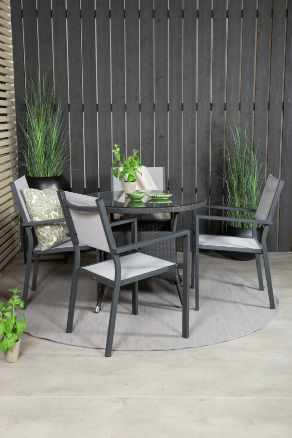 Volta Rund Matgrupp Table: ⌀90 Chair: 56x88x60 - Venture Home