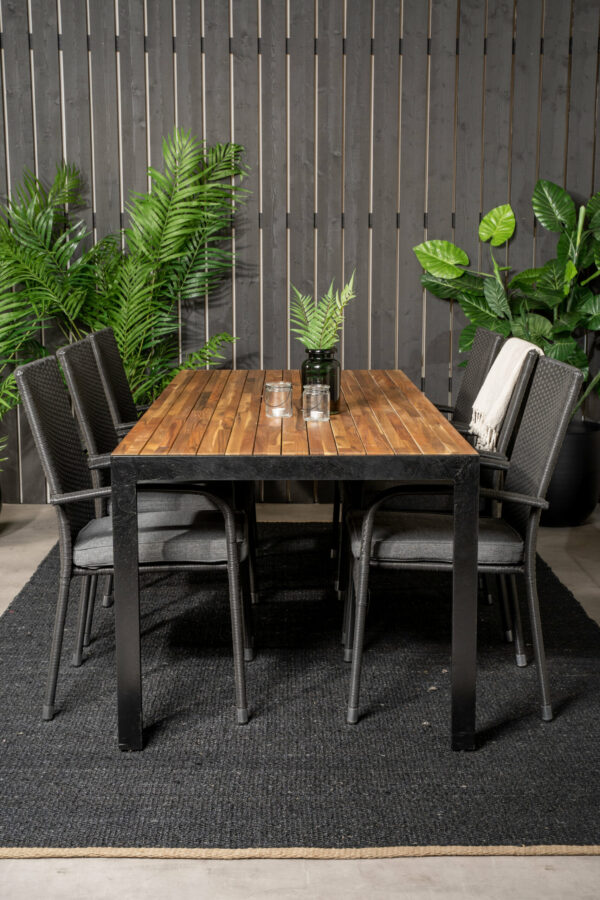 Matgrupp Bois med stolarna Anna Table: 45x205x90 Chair: 62x96x55 - Venture Home