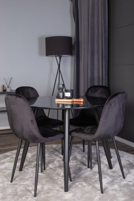 Plaza Rund Matgrupp Table: ⌀100 Chair: 53,3x88x42,5 - Venture Home