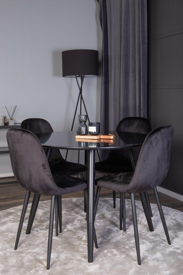 Plaza Rund Matgrupp Table: ⌀100 Chair: 53,3x88x42,5 - Venture Home