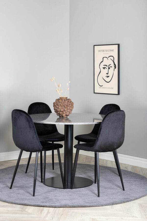 Matgrupp Razzia med stolarna Polar Table: ⌀106 Chair: 53,3x88x42,5 - Venture Home