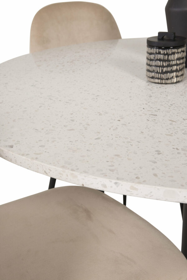 Matgrupp Razzia med stolarna Polar Table: ⌀106 Chair: 53,3x88x42,5 - Venture Home