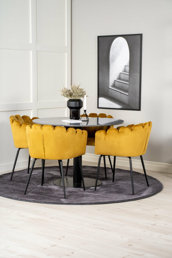Estelle Rund Matgrupp Table: ⌀106 Chair: 54x76,56x61 - Venture Home