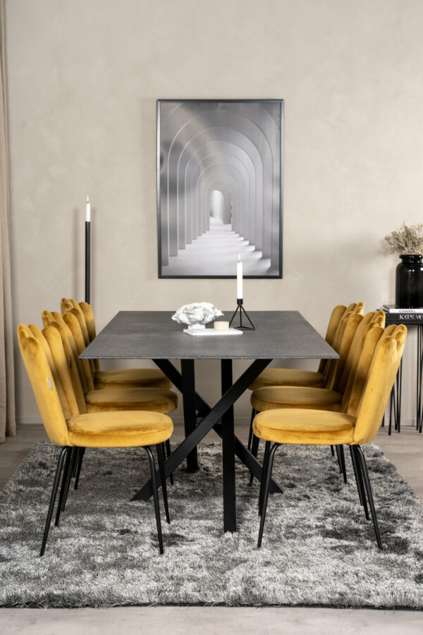 Piazza Rektangulär Matgrupp Table: 75x180x90 Chair: 54x82,5x44,5 - Venture Home