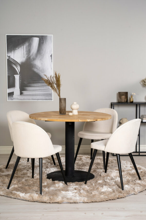 Cirebon Rund Matgrupp Table: ⌀100 Chair: 57x76,5x50 - Venture Home