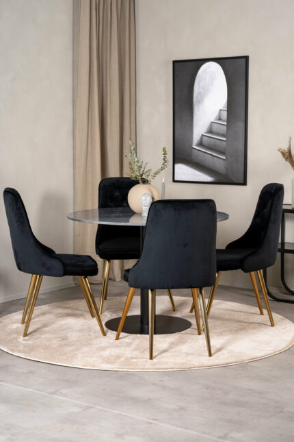 Estelle Rund Matgrupp Table: ⌀106 Chair: 66x88,5x50 - Venture Home
