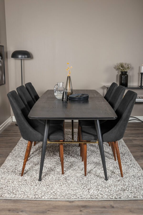 Matgrupp Gold med stolarna Leone Table: 76x180x85 Chair: 50x91,5x47 - Venture Home