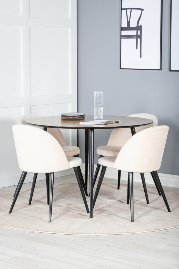 Silar Rund Matgrupp Table: ⌀100 Chair: 57x76,5x50 - Venture Home