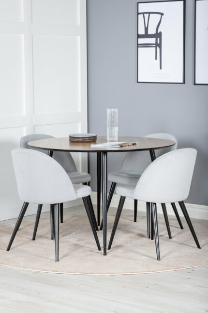 Silar Rund Matgrupp Table: ⌀100 Chair: 57x76,5x50 - Venture Home