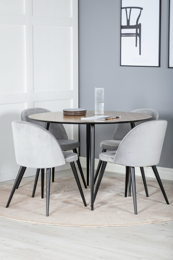 Silar Rund Matgrupp Table: ⌀100 Chair: 57x76,5x50 - Venture Home