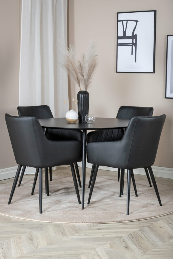 Silar Rund Matgrupp Table: ⌀100 Chair: 62x93x57 - Venture Home