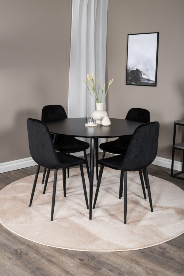Silar Rund Matgrupp Table: ⌀100 Chair: 52x86x44 - Venture Home