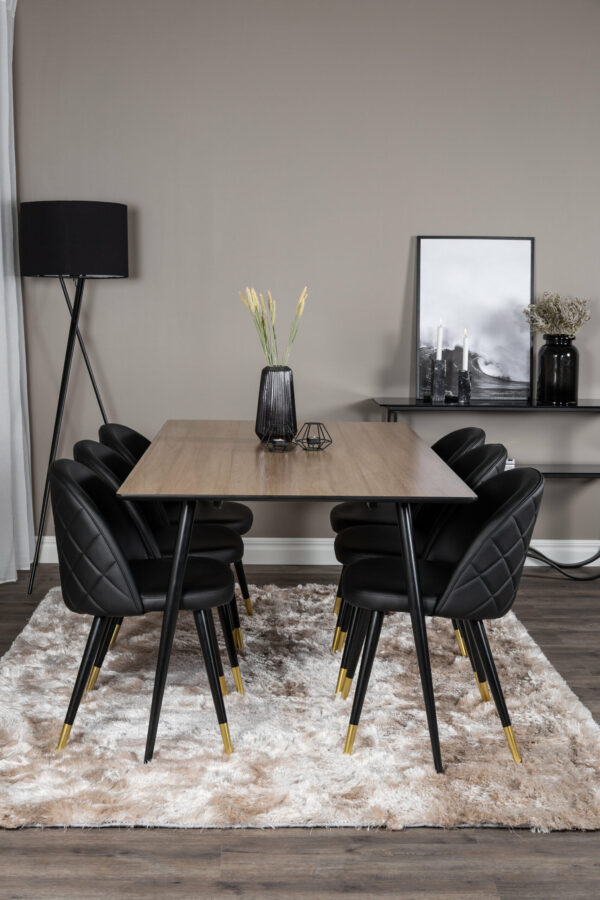 Silar Rektangulär Matgrupp Table: 75x180x90 Chair: 57x76,5x50 - Venture Home