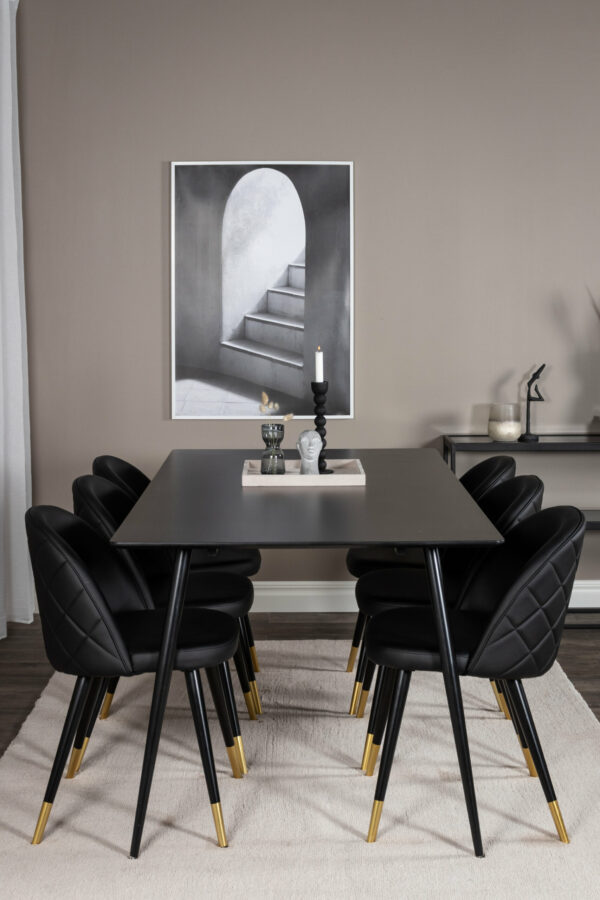 Silar Rektangulär Matgrupp Table: 75x180x90 Chair: 57x76,5x50 - Venture Home