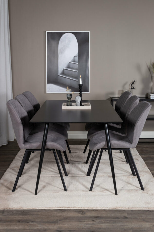 Silar Rektangulär Matgrupp Table: 75x180x90 Chair: 63x90x50 - Venture Home