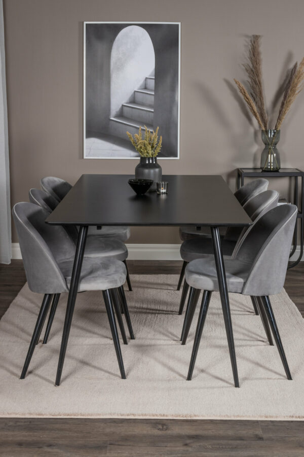 Silar Rektangulär Matgrupp Table: 75x180x90 Chair: 57x76,5x50 - Venture Home
