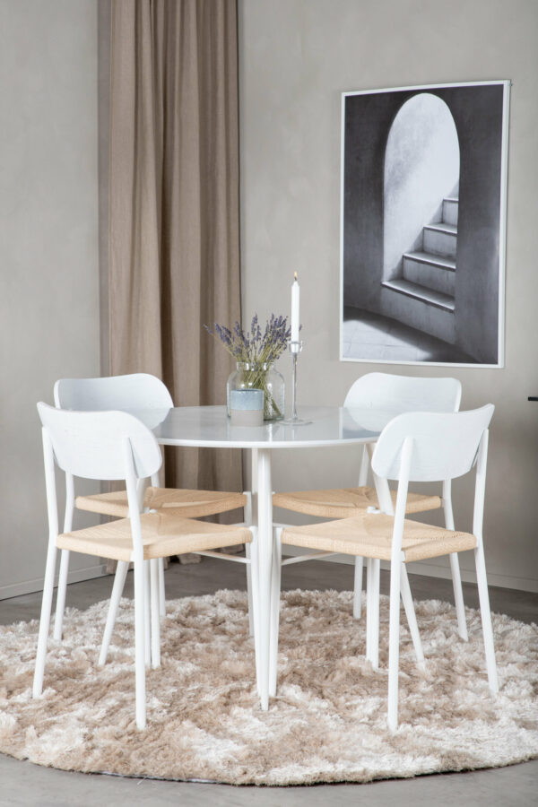 Plaza Rund Matgrupp Table: ⌀100 Chair: 55x88x42 - Venture Home