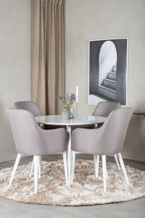 Plaza Rund Matgrupp Table: ⌀100 Chair: 62x93x57 - Venture Home