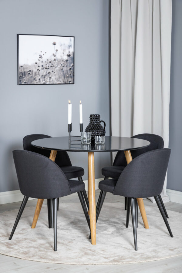 Plaza Rund Matgrupp Table: ⌀100 Chair: 57x76,5x50 - Venture Home