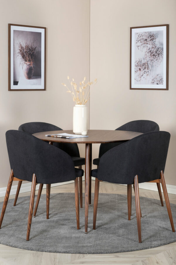 Plaza Rund Matgrupp Table: ⌀100 Chair: 55x83x48,5 - Venture Home