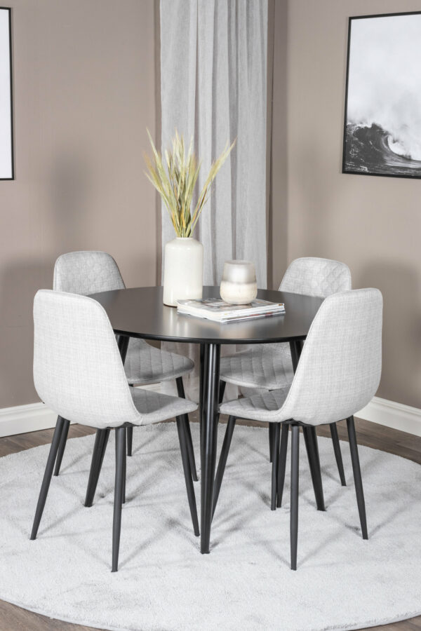 Plaza Rund Matgrupp Table: ⌀100 Chair: 52x86x44 - Venture Home