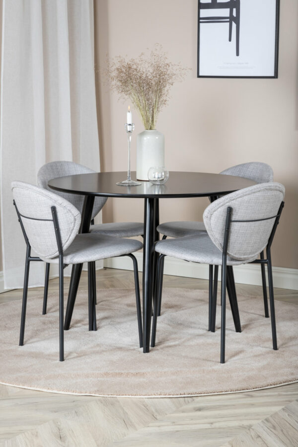 Plaza Rund Matgrupp Table: ⌀100 Chair: 61,5x80x46 - Venture Home