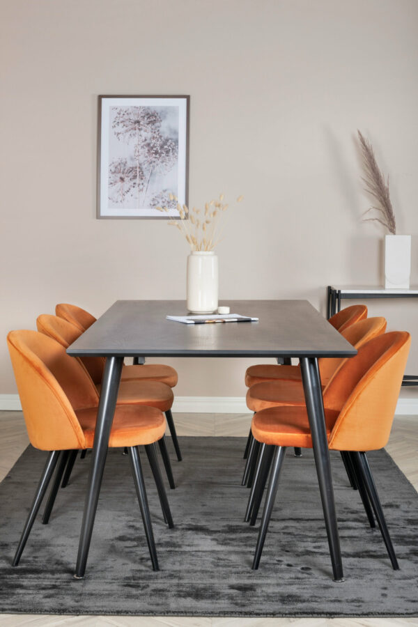 Dipp Rektangulär Matgrupp Table: 75,5x180x90 Chair: 57x76,5x50 - Venture Home