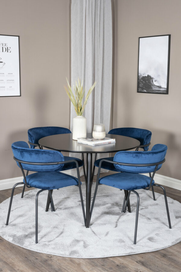 Plaza Rund Matgrupp Table: ⌀100 Chair: 61x79x58 - Venture Home