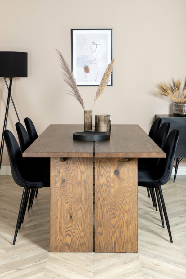 Logger Rektangulär Matgrupp Table: 75x210x100 Chair: 53,3x88x42,5 - Venture Home