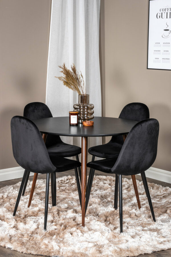 Matgrupp Plaza med stolarna Polar Table: ⌀100 Chair: 53,3x88x42,5 - Venture Home