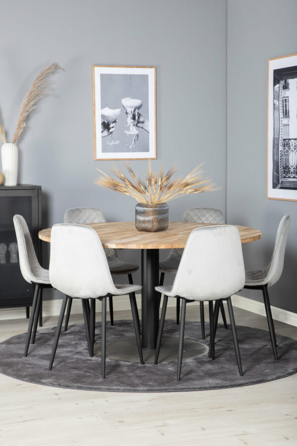 Matgrupp Cirebon med stolarna Polar Table: ⌀140 Chair: 52x86x44 - Venture Home