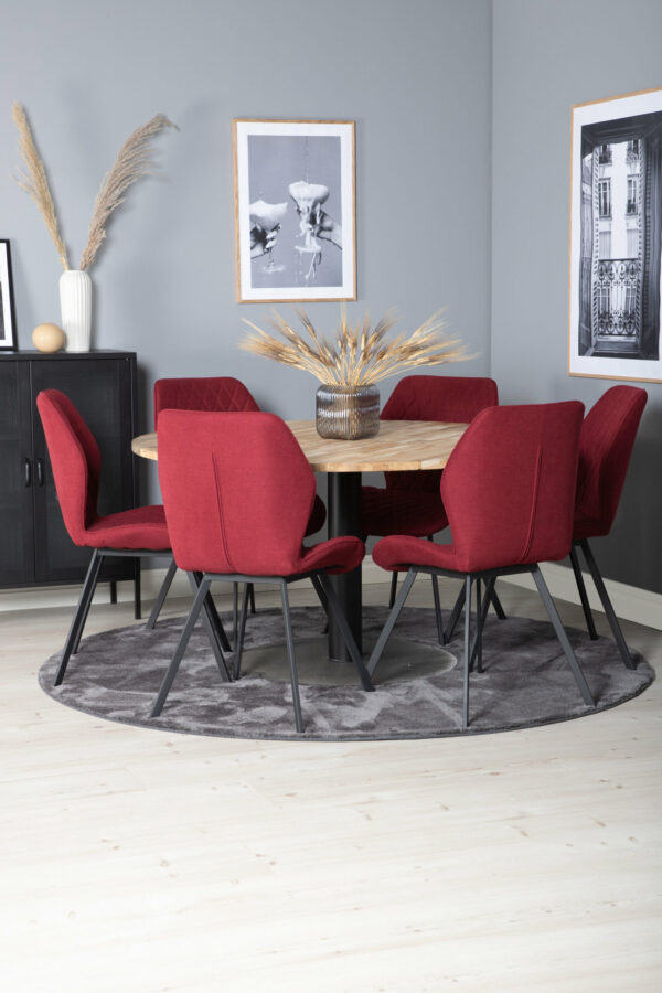 Matgrupp Cirebon med stolarna Gemma Table: ⌀140 Chair: 63x90x50 - Venture Home